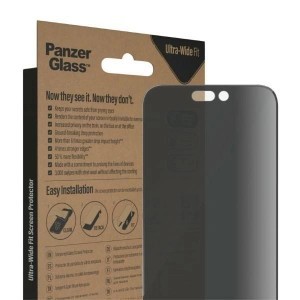 PanzerGlass Ultra-Wide Fit Antibacterial Privacy üvegfólia iPhone 14 Pro Max készülékhez