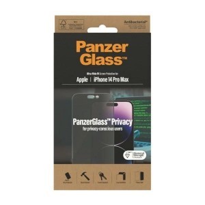 PanzerGlass Ultra-Wide Fit Antibacterial Privacy üvegfólia iPhone 14 Pro Max készülékhez