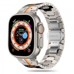 Tech-Protect Stainless Line karkötő Apple Watch 4 / 5 / 6 / 7 / 8 / 9 / SE / Ultra 1 / 2 (42/44/45/49 mm) - Titán Narancs