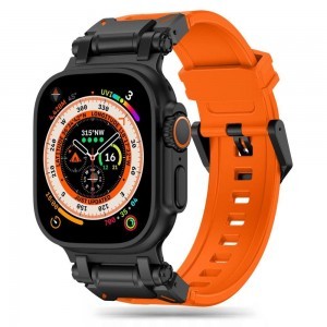 Tech-Protect Delta Pro szíj Apple Watch 4/5/6/7/8/9/SE/Ultra 1/2 (42/44/45/49 mm) - Narancssárga/Fekete szíj