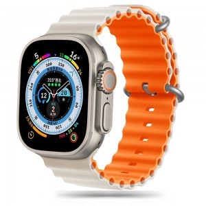 Tech-Protect IconBand Pro szíj Apple Watch 4 / 5 / 6 / 7 / 8 / 9 / SE / Ultra 1 / 2 (42/44/45/49 mm) - bézs-narancs