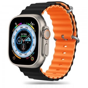 Tech-Protect IconBand Pro szíj Apple Watch 4 / 5 / 6 / 7 / 8 / 9 / SE / Ultra 1 / 2 (42/44/45/49 mm) - Narancs/Fekete