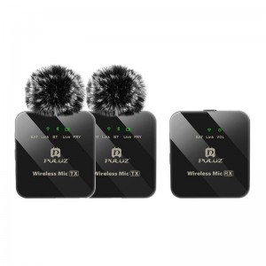 PULUZ vezeték nélküli mikrofon (2 adó + 1 vevő) 3.5mm jack csatlakozással (PU3154B)-8