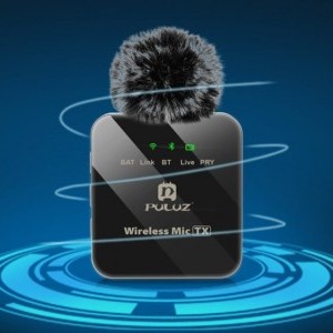 PULUZ vezeték nélküli mikrofon (2 adó + 1 vevő) 3.5mm jack csatlakozással (PU3154B)-1