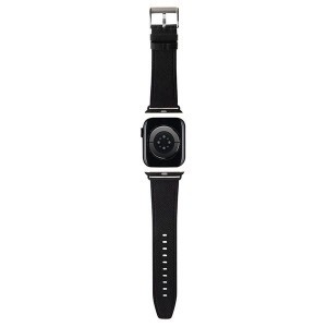 Karl Lagerfeld Saffiano Monogram szíj Apple Watch 38/40/41mm - fekete