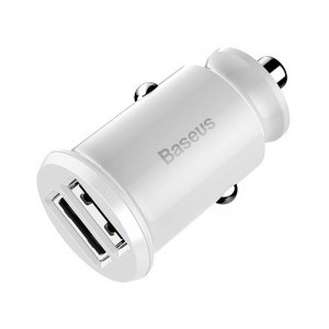 Baseus Grain autós töltő 2x USB 5V 3.1A (fehér)