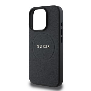 Guess PU Szemcsézett Classic Logo MagSafe tok iPhone 16 Pro Max Fekete