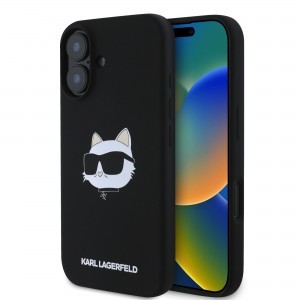 Karl Lagerfeld Liquid Silicone Choupette Head MagSafe tok iPhone 16 fekete