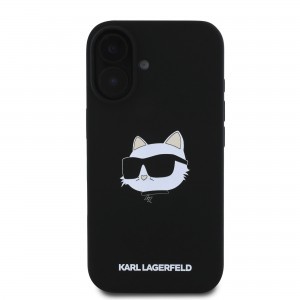 Karl Lagerfeld Liquid Silicone Choupette Head MagSafe tok iPhone 16 fekete