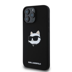 Karl Lagerfeld Liquid Silicone Choupette Head MagSafe tok iPhone 16 Pro Max Fekete