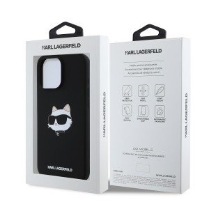 Karl Lagerfeld Liquid Silicone Choupette Head MagSafe tok iPhone 16 Pro Max Fekete