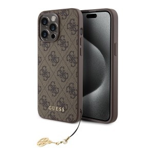 Guess 4G Charm tok iPhone 15 Pro Max - Tone on Tone Brown