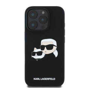 Karl Lagerfeld Liquid Silicone Double Heads MagSafe tok iPhone 16 Pro Black