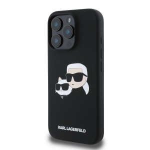 Karl Lagerfeld Liquid Silicone Double Heads MagSafe tok iPhone 16 Pro Black