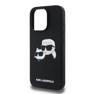 Karl Lagerfeld Liquid Silicone Double Heads MagSafe tok iPhone 16 Pro Black