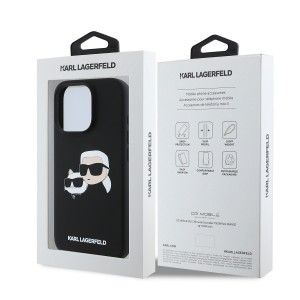 Karl Lagerfeld Liquid Silicone Double Heads MagSafe tok iPhone 16 Pro Black