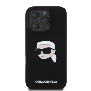 Karl Lagerfeld Liquid Silicone Karl Head MagSafe tok iPhone 16 Pro fekete