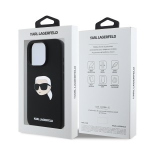 Karl Lagerfeld Liquid Silicone Karl Head MagSafe tok iPhone 16 Pro fekete