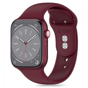 Tech-Protect szilikon szíj Apple Watch 4 / 5 / 6 / 7 / 8 / 9 / SE / Ultra 1 / 2 (42 / 44 / 45 / 49 mm) - Burgundy