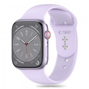 Tech-Protect Szilikon szíj Apple Watch 4 / 5 / 6 / 7 / 8 / 9 / SE / Ultra 1 / 2 (42 / 44 / 45 / 49 mm) - Lila