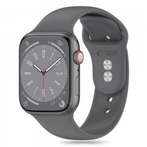 Tech-Protect Szilikon Szíj Apple Watch 4 / 5 / 6 / 7 / 8 / 9 / SE (38 / 40 / 41 mm) - Szürke