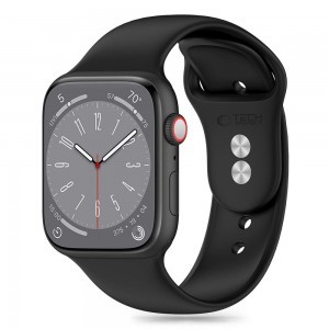 Tech-Protect Szilikon Szíj Apple Watch 4 / 5 / 6 / 7 / 8 / 9 / SE / Ultra 1 / 2 (42 / 44 / 45 / 49 mm) - Fekete