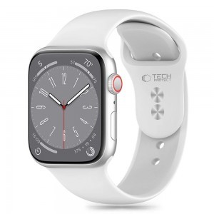 Tech-Protect Szilikon Szíj Apple Watch 4 / 5 / 6 / 7 / 8 / 9 / SE / Ultra 1 / 2 (42 / 44 / 45 / 49 mm) - Fehér