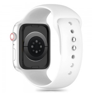 Tech-Protect Szilikon Szíj Apple Watch 4 / 5 / 6 / 7 / 8 / 9 / SE / Ultra 1 / 2 (42 / 44 / 45 / 49 mm) - Fehér