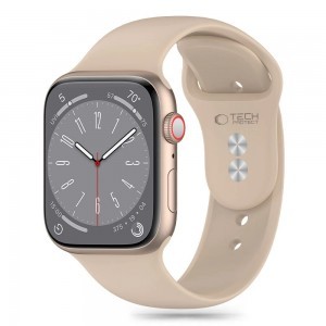 Tech-Protect Szilikon Szíj Apple Watch 4 / 5 / 6 / 7 / 8 / 9 / SE / Ultra 1 / 2 (42 / 44 / 45 / 49 mm) - Barna