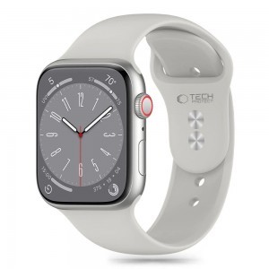 Tech-Protect Szilikon Szíj Apple Watch 4 / 5 / 6 / 7 / 8 / 9 / SE (38 / 40 / 41 mm) - Világosszürke