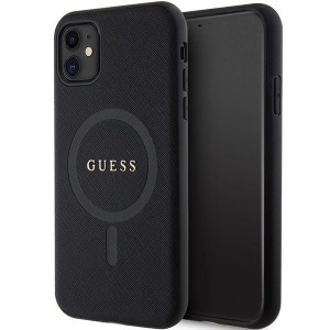 Guess GUHMN61PSAHMCK case for iPhone 11 - black Saffiano MagSafe