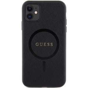 Guess GUHMN61PSAHMCK case for iPhone 11 - black Saffiano MagSafe