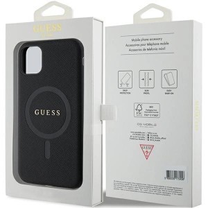 Guess GUHMN61PSAHMCK case for iPhone 11 - black Saffiano MagSafe