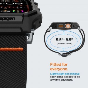 Spigen Lite Fit Pro tok szíjjal Apple Watch Ultra 1 / 2 (49 mm) - matt fekete