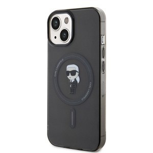 Eredeti tok KARL LAGERFELD hardcase IML Ikonik Magsafe KLHMP14SHFCKNOK iPhone 14/15 fekete