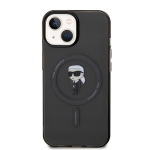 Eredeti tok KARL LAGERFELD hardcase IML Ikonik Magsafe KLHMP14SHFCKNOK iPhone 14/15 fekete