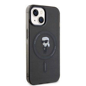 Eredeti tok KARL LAGERFELD hardcase IML Ikonik Magsafe KLHMP14SHFCKNOK iPhone 14/15 fekete