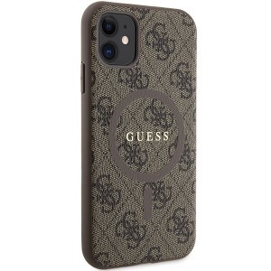 Original Case GUESS kemény tok 4G Collection Leather Metal Logo MagSafe GUHMN61G4GFRW iPhone 11 barna tok