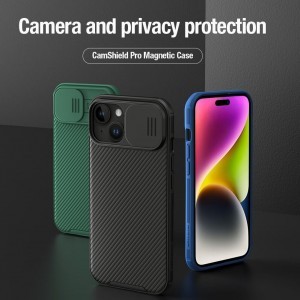 Nillkin CamShield Pro Mágneses tok iPhone 15-höz kék