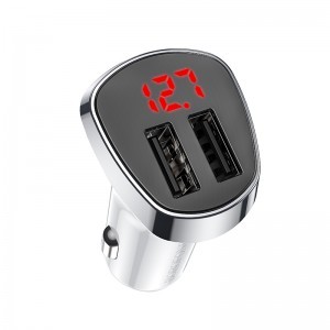 Borofone Autós töltő BZ15 Auspicious - 2xUSB - 2,4A USB Type C kábellel fehér