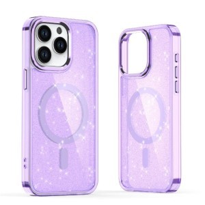 Glitter Case MagSafe iPhone 16 Pro Max tok - lila csillámos