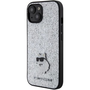 Karl Lagerfeld Fix Glitter Choupette Logo Metal Pin tok iPhone 15 - ezüst