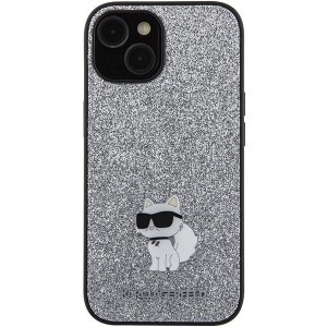 Karl Lagerfeld Fix Glitter Choupette Logo Metal Pin tok iPhone 15 - ezüst