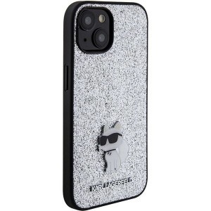 Karl Lagerfeld Fix Glitter Choupette Logo Metal Pin tok iPhone 15 - ezüst