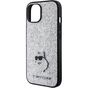 Karl Lagerfeld Fix Glitter Choupette Logo Metal Pin tok iPhone 15 - ezüst