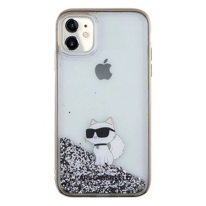 Karl Lagerfeld Liquid Glitter Choupette tok iPhone 11 - átlátszó