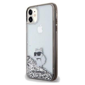 Karl Lagerfeld Liquid Glitter Choupette tok iPhone 11 - átlátszó