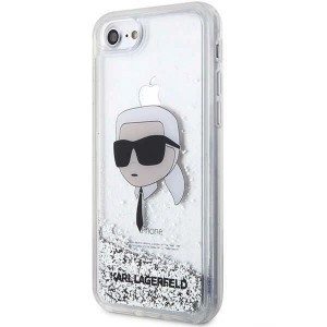 Karl Lagerfeld KLHCI8LNKHCH iPhone 7/8/SE 2020/2022 ezüst/ezüst kemény tok Glitter Karl Head