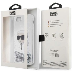 Karl Lagerfeld KLHCI8LNKHCH iPhone 7/8/SE 2020/2022 ezüst/ezüst kemény tok Glitter Karl Head