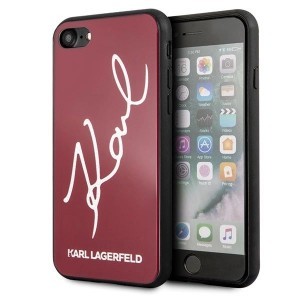 Karl Lagerfeld KLHCI8DLKSRE iPhone 7/8 SE 2020 / SE 2022 piros hard tok Signature Glitter